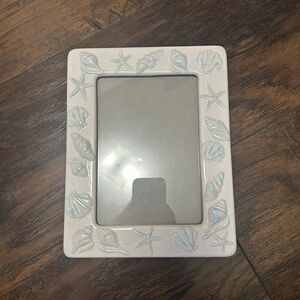 Elsa L Porcelain Photo Frame Blue Seashells Beach House Coastal